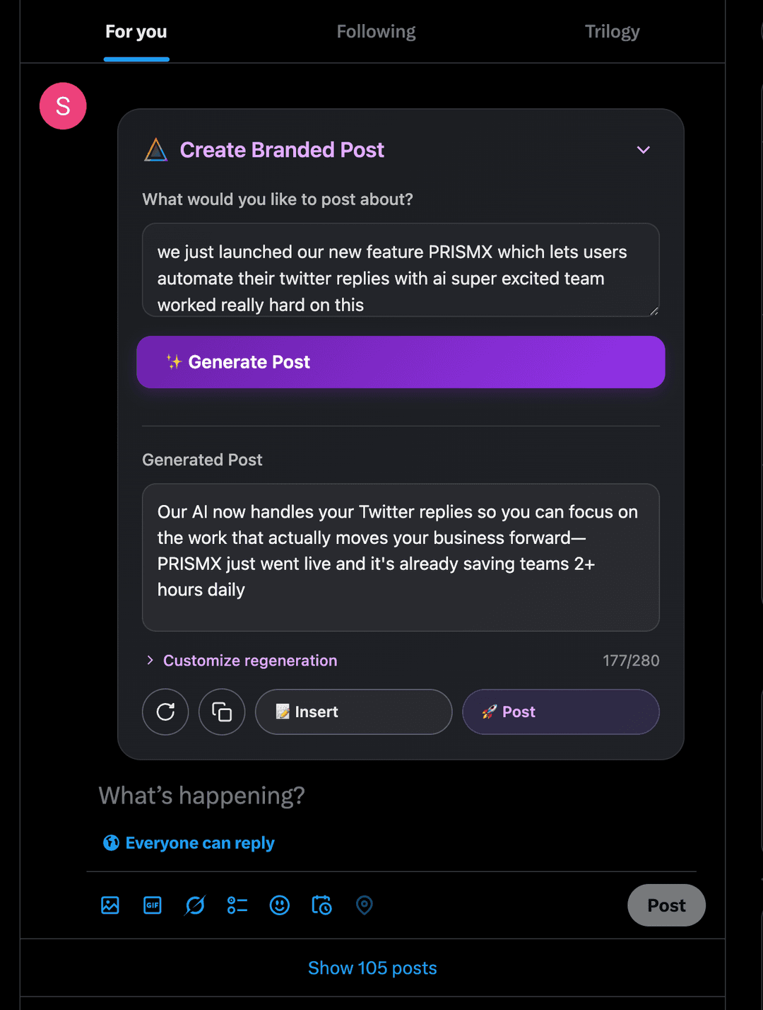 PrismX Post Composer