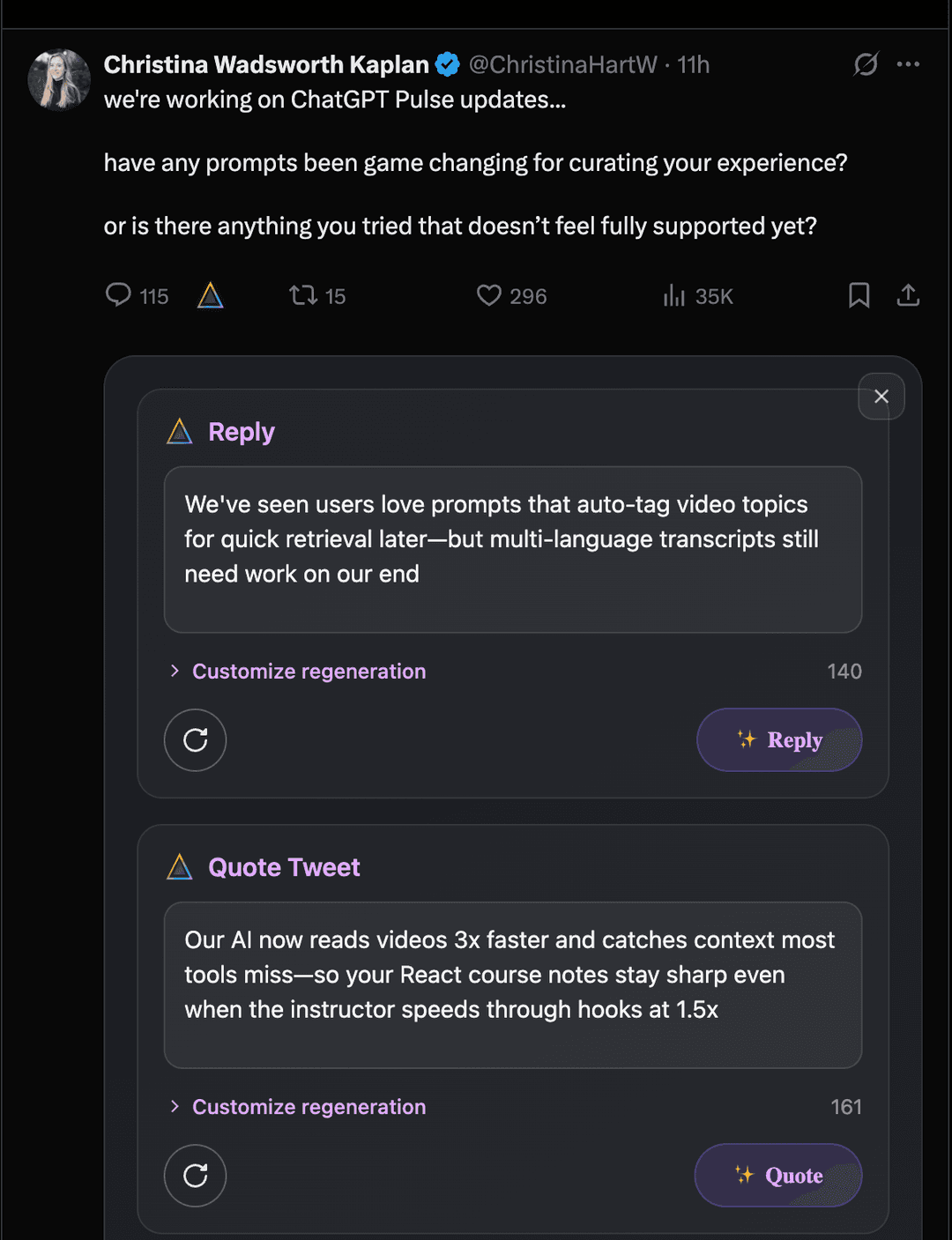 PrismX Reply Generator